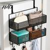 Bedroom Hanging Storage Rack Door Organizer with Hooks Sturdy Construction Mesh Hanger Hook Design Easy to Assemble Detachable Behind Basket