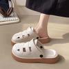 Korean-Style Chunky Half-Slippers for Women: Two-Way Hollow Sandals