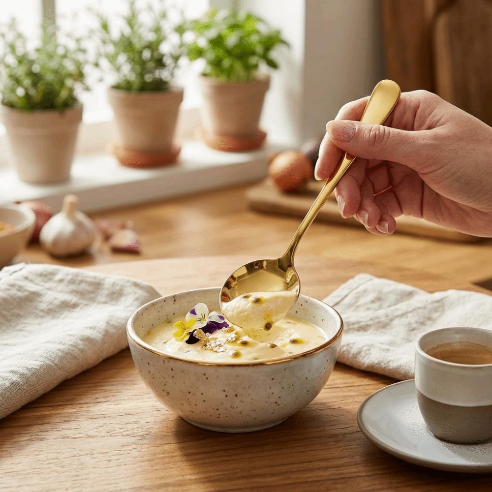 5Pcs Rustless Steel Dinner Spoon Smooth Polished Dessert Spoon Heavy Duty Serving Spoon For Cereal