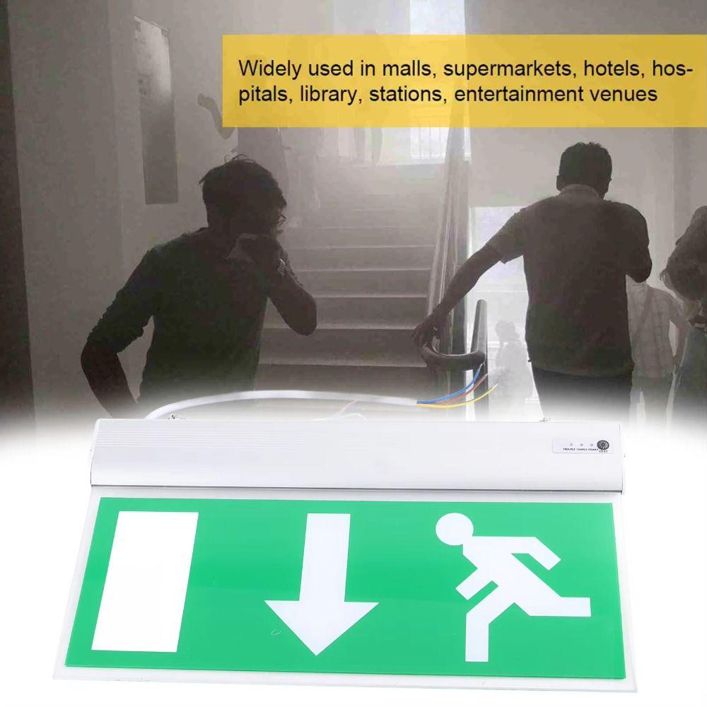 Commercial LED Emergency Sign Lamp Exit Sign Security Light 110-240V Neon Light  Mall