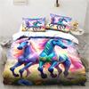 Animal Horse Printing Set Pillowcase Duvet Cover Unicorn Pattern Bedroom Bedding Child Room Bed Cover Set Luxury Birthday Gift