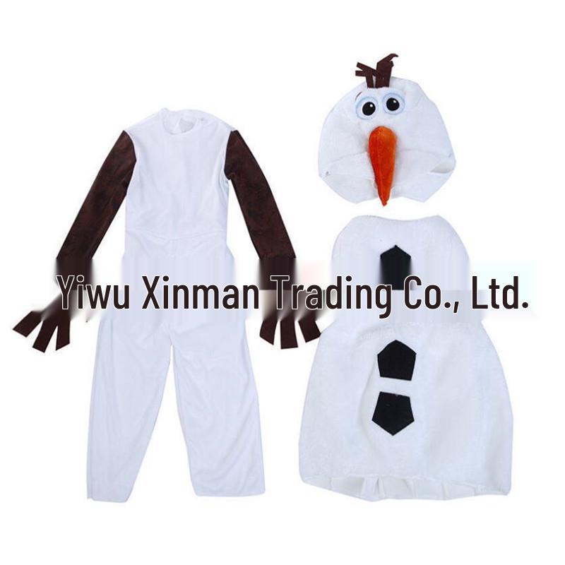 Костюм Олафа Снеговика для детей - Рождественский мультяшный набор для выступлений по мотивам мультфильма "Холодное сердце"