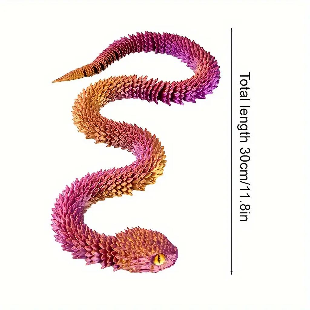 1 шт. 3D-печатная случайная змея с подвижными глазами и гибкими суставами, идеальное украшение для автомобиля, дома, офиса и вечеринки, праздник