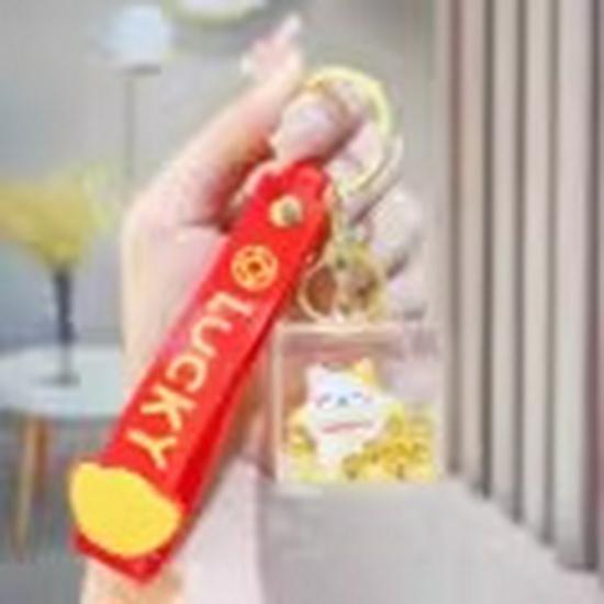 Брелок-брелок 'Счастливый Кот' с блестками: Очаровательный кулон с маслом для детей и женщин, идеально подходит для рюкзаков и в качестве подарка
