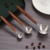 1 шт. Нержавеющая сталь мерная ложка для кофейных зерен деревянная ручка кофейный совок столовая ложка дома орех дерево длинная ручка кофейные ложки
