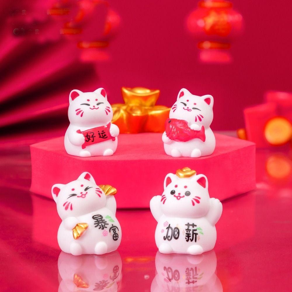 Micro Landscape Creative Cute Good Luck Fat Fortune Cat DIY Decoration Accessories Car Desktop Mini Ornaments Office Desktop