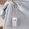 Colorful Tie-Dye Rabbit Keychain Cartoon Flocking Bunny Phone Chain Earphone Case Pendant Lanyard Backpack Bag Decor Car Keyring