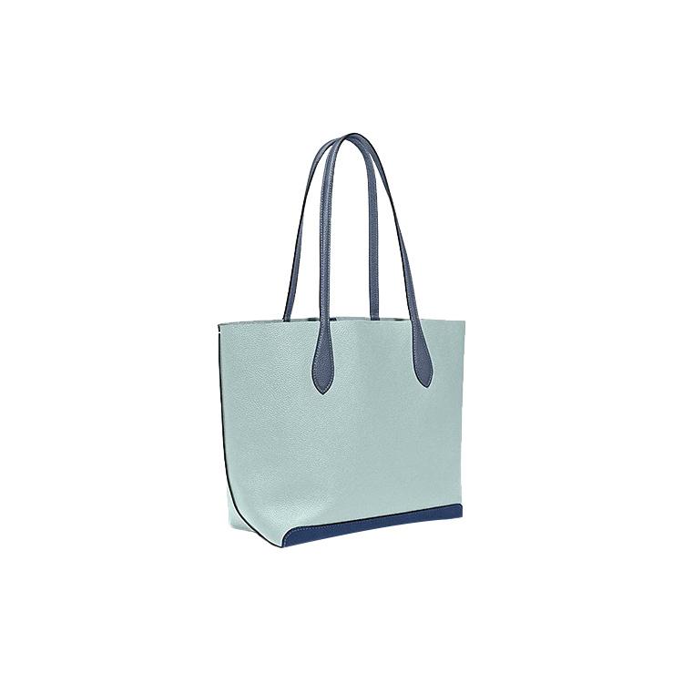 Новая сумка-тоут COACH Kia из коровьей кожи, сумка для покупок, сумочка, сумка через плечо, женская, лазурно-голубая и многоцветная CA097-B4MVX