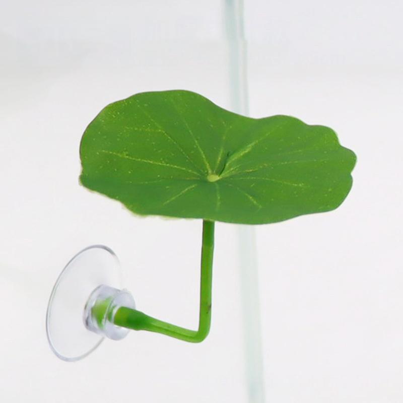 1 Pc Green Leaf Hammock For Betta Fish Stress-Reducing Aquarium-Safe Decor With Suction Cup For Fish Tank Fake Plants Decoration