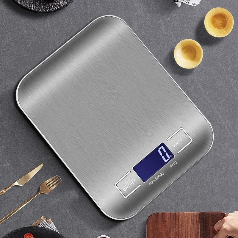 Báscula de cocina digital de acero inoxidable de alta precisión para alimentos y repostería