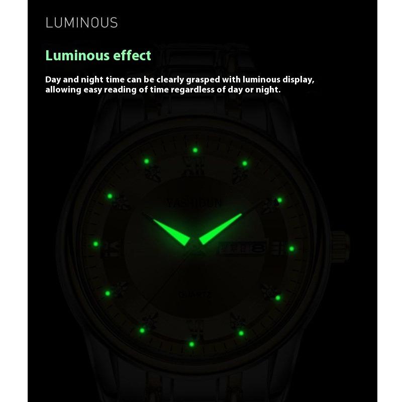 Модные мужские часы от ведущего бренда, двойной календарь, светящиеся, водонепроницаемые, кварцевые, цифровые наручные часы