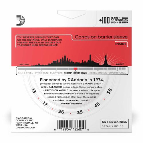 D'Addario Phosphor Bronze Acoustic Guitar Strings, Medium, .013-.056, EJ17-3D, 3-Pack