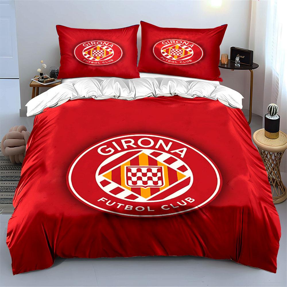 Girona Football Club Bedding Bedding Duvet Cover Set Duvet Cover Pillowcases (1 * Duvet Cover 2 * Pillowcases, without duvet insert)
