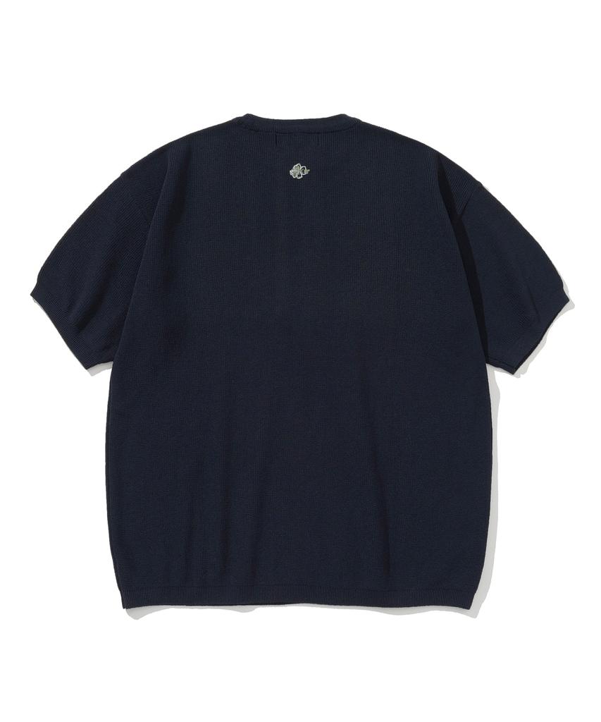 KNITTED Coolever Clover Round Knit Navy