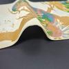 Used H-530 Fukuro Obi Pure Silk Six Pieces Gold Thread Silver Thread Pine Flower Pattern