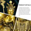 Aris & Juno Brass Queen Mother of the West Feng Shui Statue – Chinese Longevity & Blessing Figurine for Entryway, Home Office Desk or Shelf Decor,