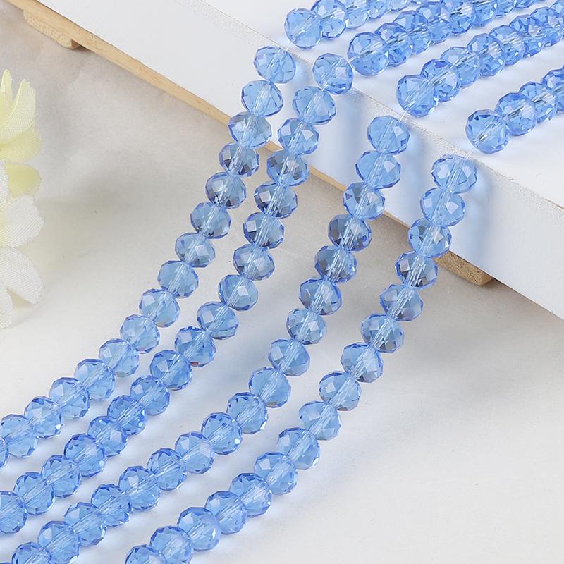 30-200Pcs Rondelle Austria Faceted Crystal Glass Beads Loose Spacer Beads for Jewelry Making