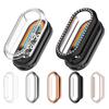 Rhinestones PC Hollow Out Half Wrap Case Protector Sleeve For Band 9 Smartwatch With Tempered Glass Antidust Shockproof