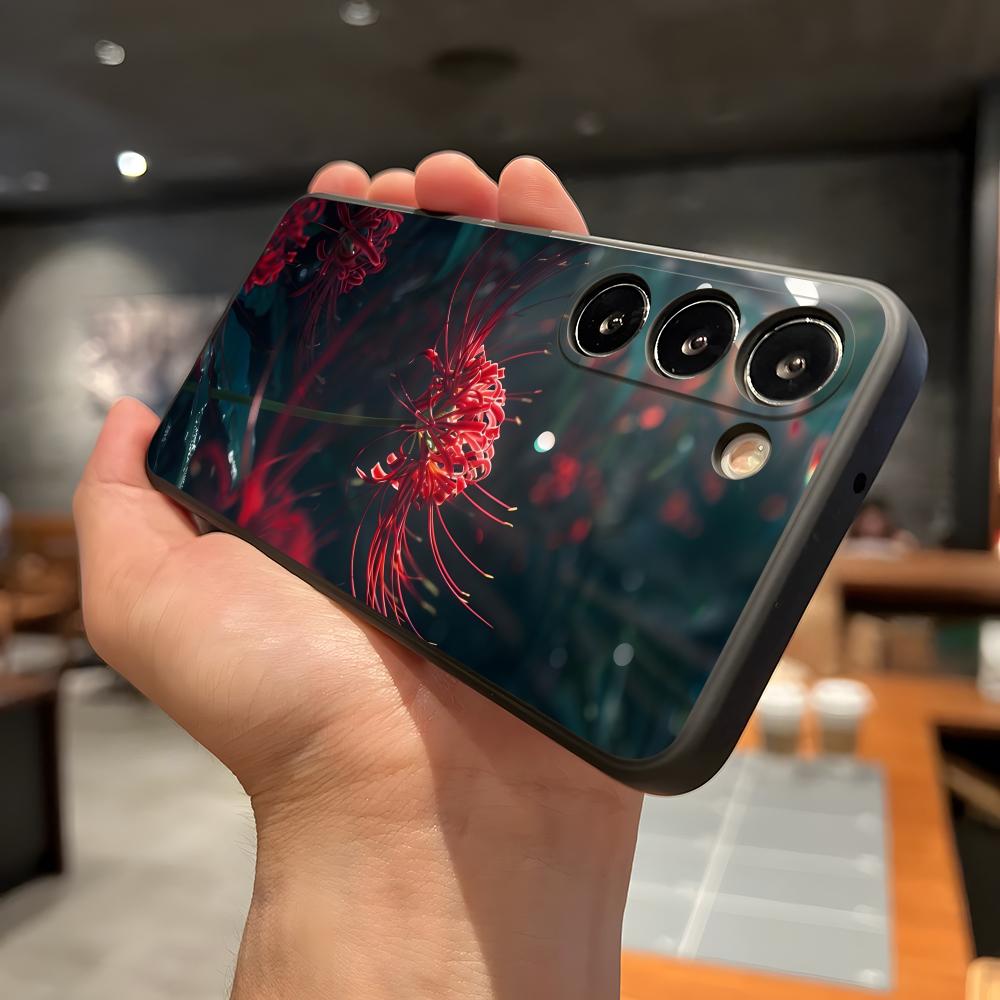 Чехол для телефона Красный Паук Лилия Цветок Ада для Samsung A56 A36 A26 A16 A15 A25 A35 A55 A14 A34 A24 A54 Черный Мягкий Чехол