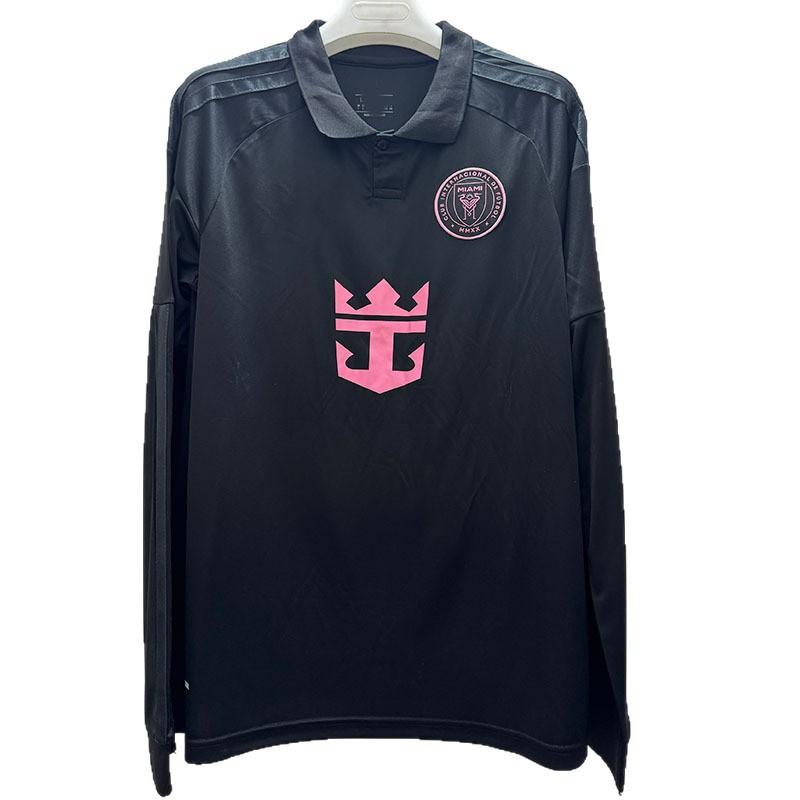 Mens Black Long Sleeve Soccer Jersey 2026-2027 Fan Edition Bamboo Fiber Football Uniform Adult Training Match