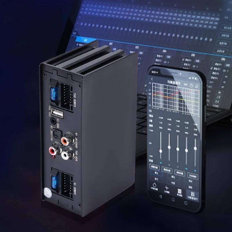 Автомобильный радиоприемник стерео цифровой сигнальный процессор 4x50 Вт автомобильный усилитель AUX оптический коаксиальный вход усилитель