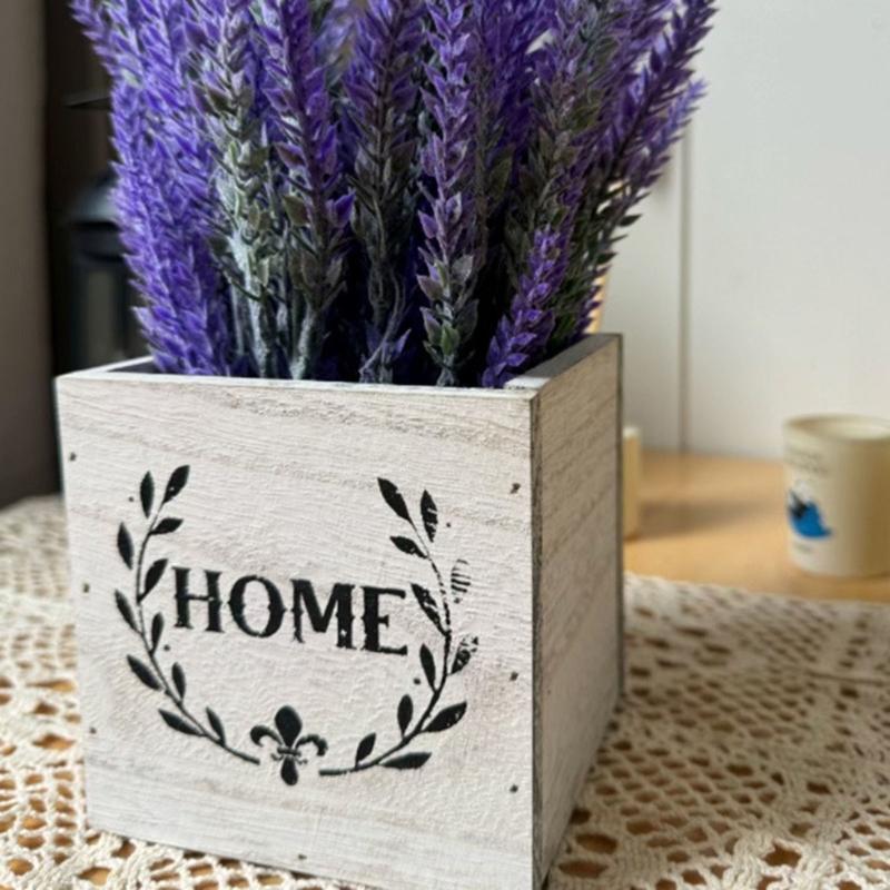 Букеты из искусственных цветов с деревянным кашпо Искусственное растение в вазе Для патио Свадебная настольная цветочная композиция