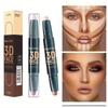 2-in-1 Natural Face Contour & Highlight Stick - Waterproof, Brightening, Dual Head Contour Stick Highlighter Face Makeup
