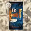 Custom Name Bear Campfire Stylish printed beach towel,a quick-drying, absorbent mat suitable for the beach, pool, gym, and travel fans gift