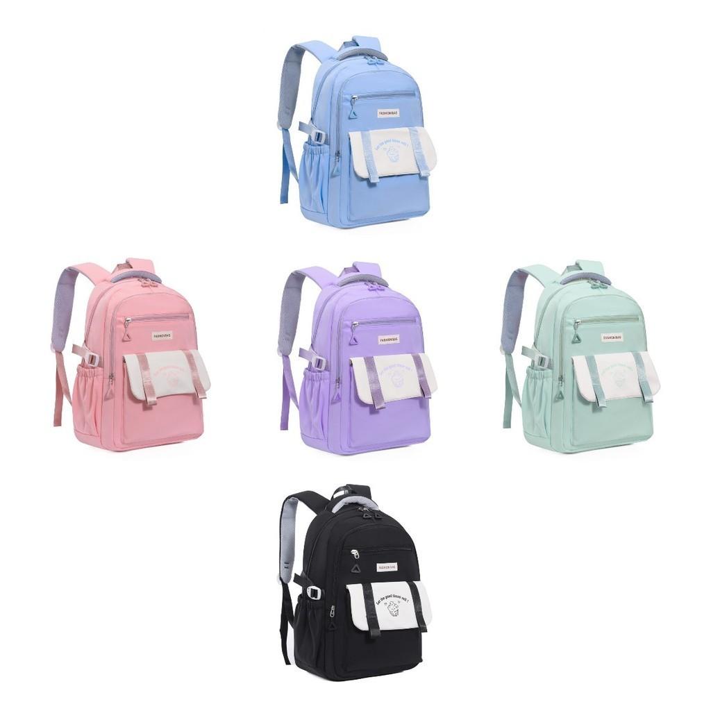 Fashionable And Durable Nylon Girls Backpack For School With Weaving And Stitching Elements