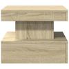 LED Coffee Table in Sonoma Oak 50 x 50 x 40 cm