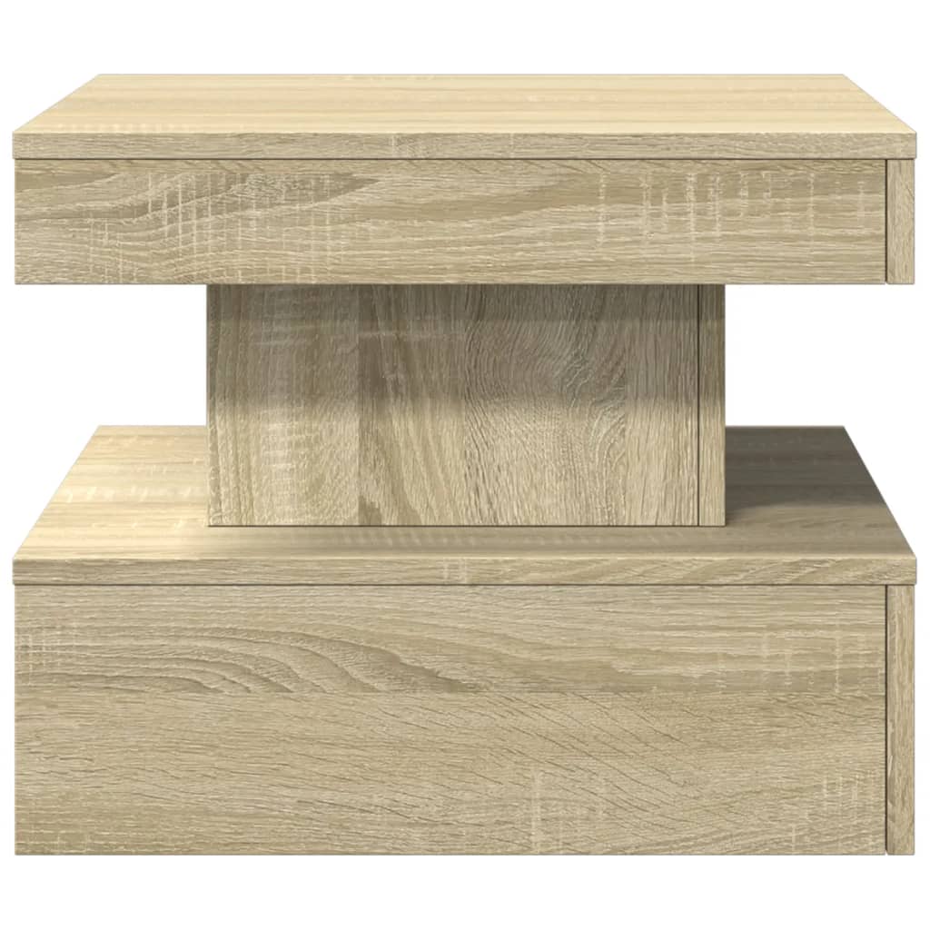 LED Coffee Table in Sonoma Oak 50 x 50 x 40 cm