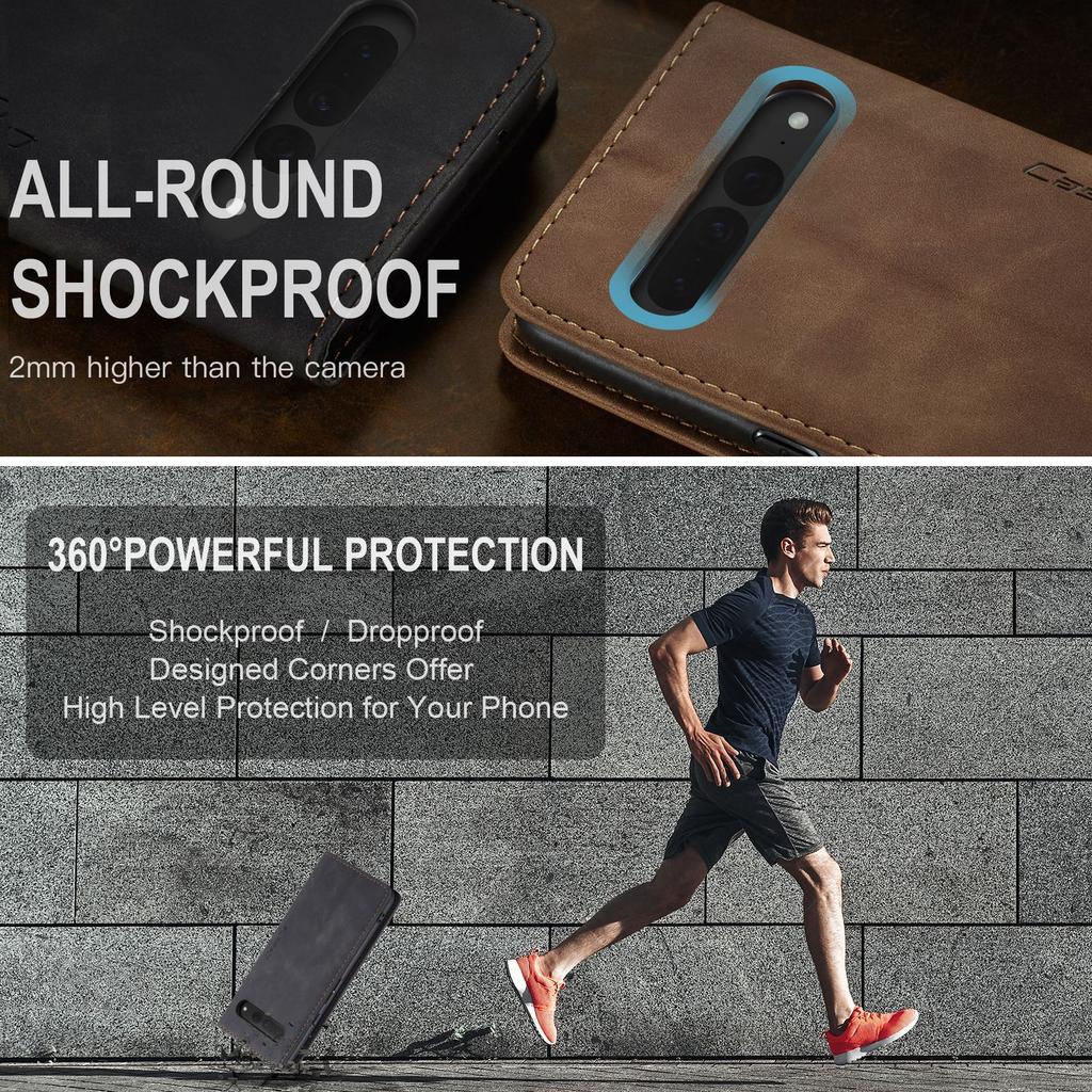 Suitable for Google Pixel 7A phone case, Pixel 6 Pro phone leather case, flip cover with card slot protective case