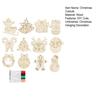Yousheng 12 Pcs Wooden Christmas Ornaments To Paint DIY Blank Unfinished Wood Reindeer Santa Claus Christmas Tree Bell Wreath Cutouts for Winter
