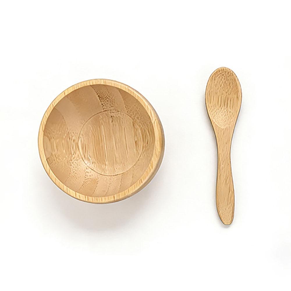 Mini Size Wood Mask Bowl Bamboo Mud Mask Application Tool Bamboo Spatula Spoon Cosmetic Mixing