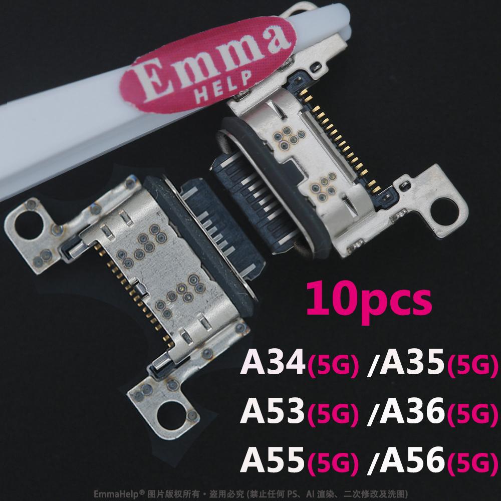 10-50 шт. Оригинальный разъем зарядки, док-порт для Samsung A35 A34 A53 A56 A55, USB-разъем для зарядки, гнездо, ремонт