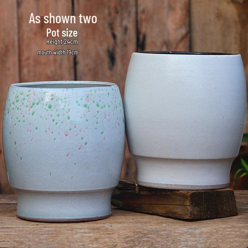 Large Handmade Coarse Pottery Plant Pot: Ceramic Orchid & Succulent Planter, Bougainvillea Zisha Jar.