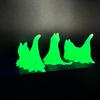 3 Pcs Ghost Cat Figurine Glow-in-the-Dark Ghost Kitten Statue Halloween Ghost Decoration Gift for Cat Lovers Home Office Desk Decor