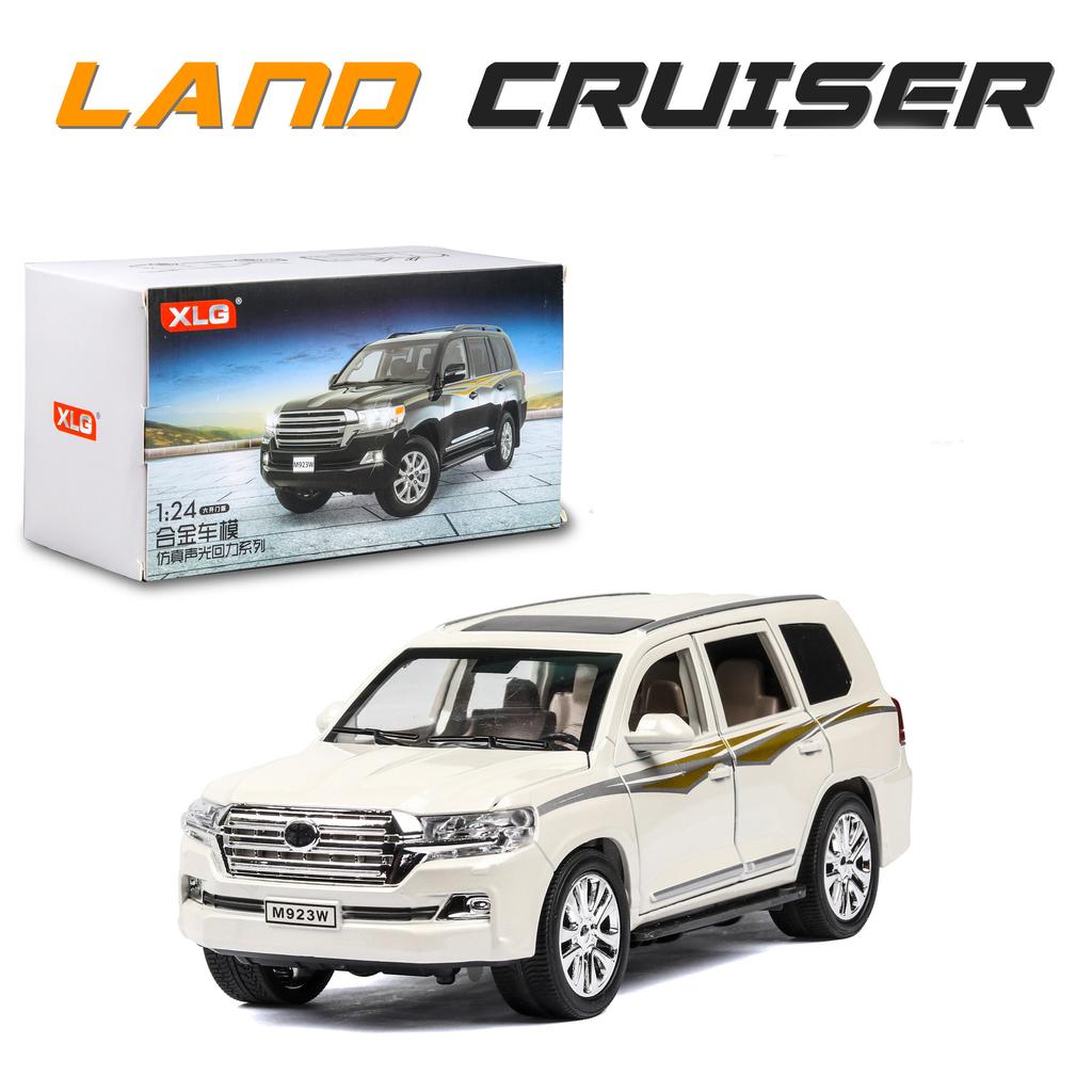1/24 масштаб Land Cruiser, литая под давлением модель автомобиля, игрушечный автомобиль с откатным механизмом, звуком и светом для детей, коллекция подарков для мальчиков и девочек
