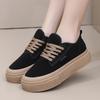 Женские парусиновые туфли, легкие кроссовки на платформе, низкие теннисные туфли со шнуровкой, удобная повседневная обувь для ходьбы, женские нескользящие дышащие туфли