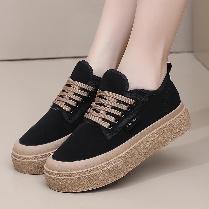 Женские парусиновые туфли, легкие кроссовки на платформе, низкие теннисные туфли со шнуровкой, удобная повседневная обувь для ходьбы, женские нескользящие дышащие туфли