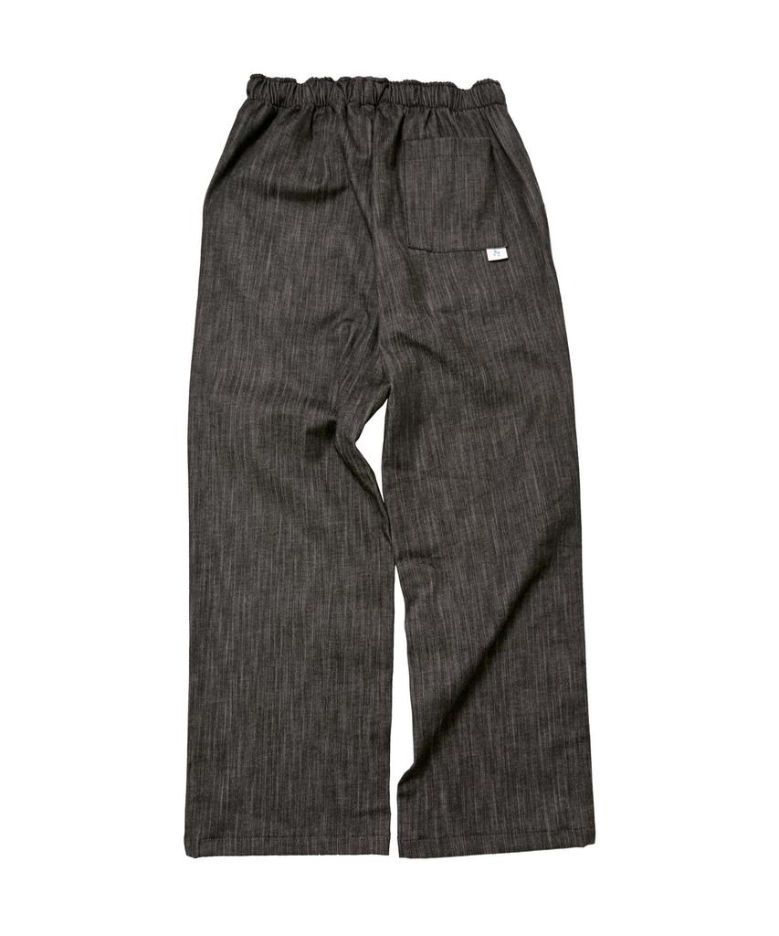 LADINSIDE Relaxed Elastic Climbing Wide Denim Pants Black