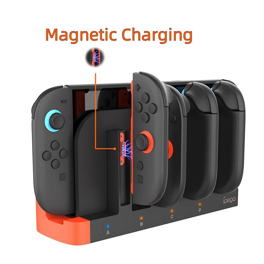 Зарядное устройство 4 в 1 для контроллеров, магнитное соединение, Plug and Play, док-станция для зарядки контроллеров, безопасное для Switch NS 2 Joy-Con