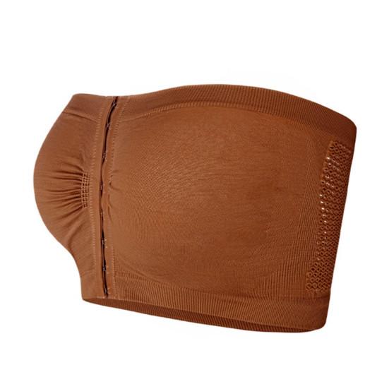 Strapless Bra for Women Front Closure Non-Slip Padded Bandeau Bra Wireless Push Up Bralette Seamless Tube Top