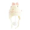 Winter children's hats, girls' outdoor sun shading and windproof woolen hats, baby knitted bow ear protection hats