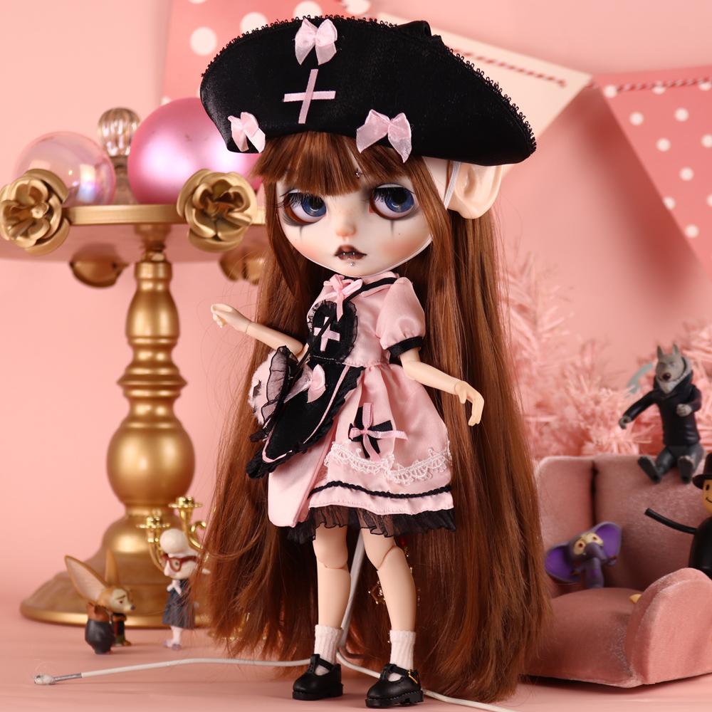 Наряды для кук ICY DBS Blyth Кукла Кролик Готический Медсестра Косплей Платье Костюм 1/6 BJD OB24 Аниме