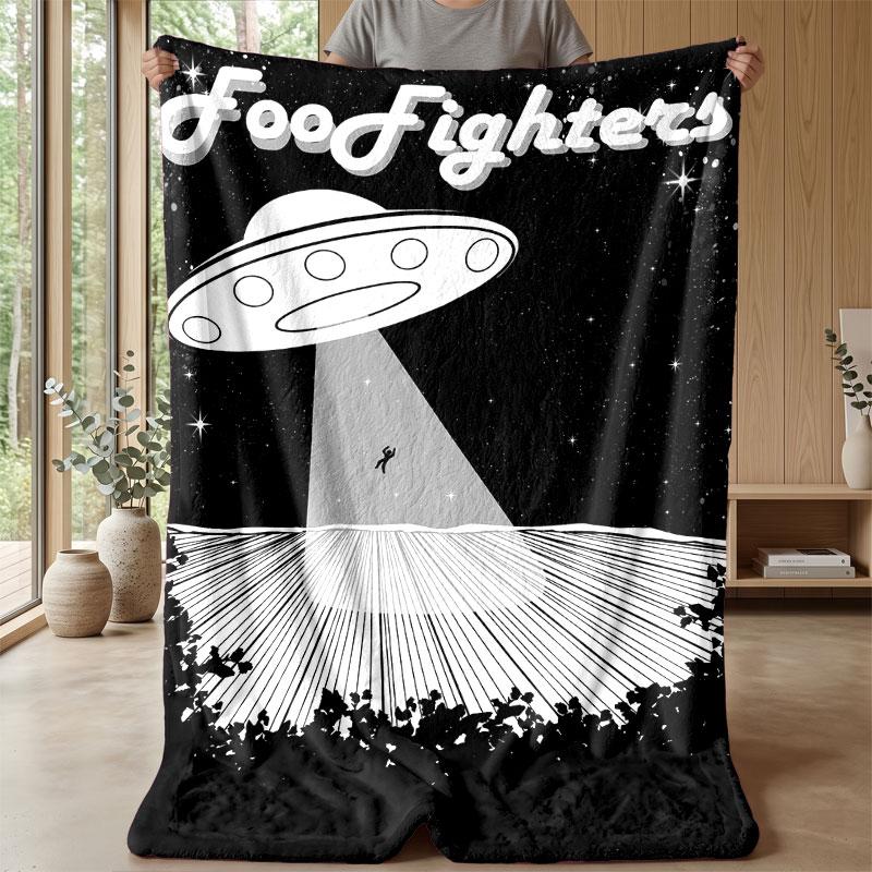 Soft Flannel Blanket Lightweight Cozy Bedroom Living Room CoverFoo Fighters