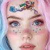 Рождественские наклейки-татуировки для макияжа, мультяшный Санта-Клаус, олень, временные наклейки-татуировки на лицо