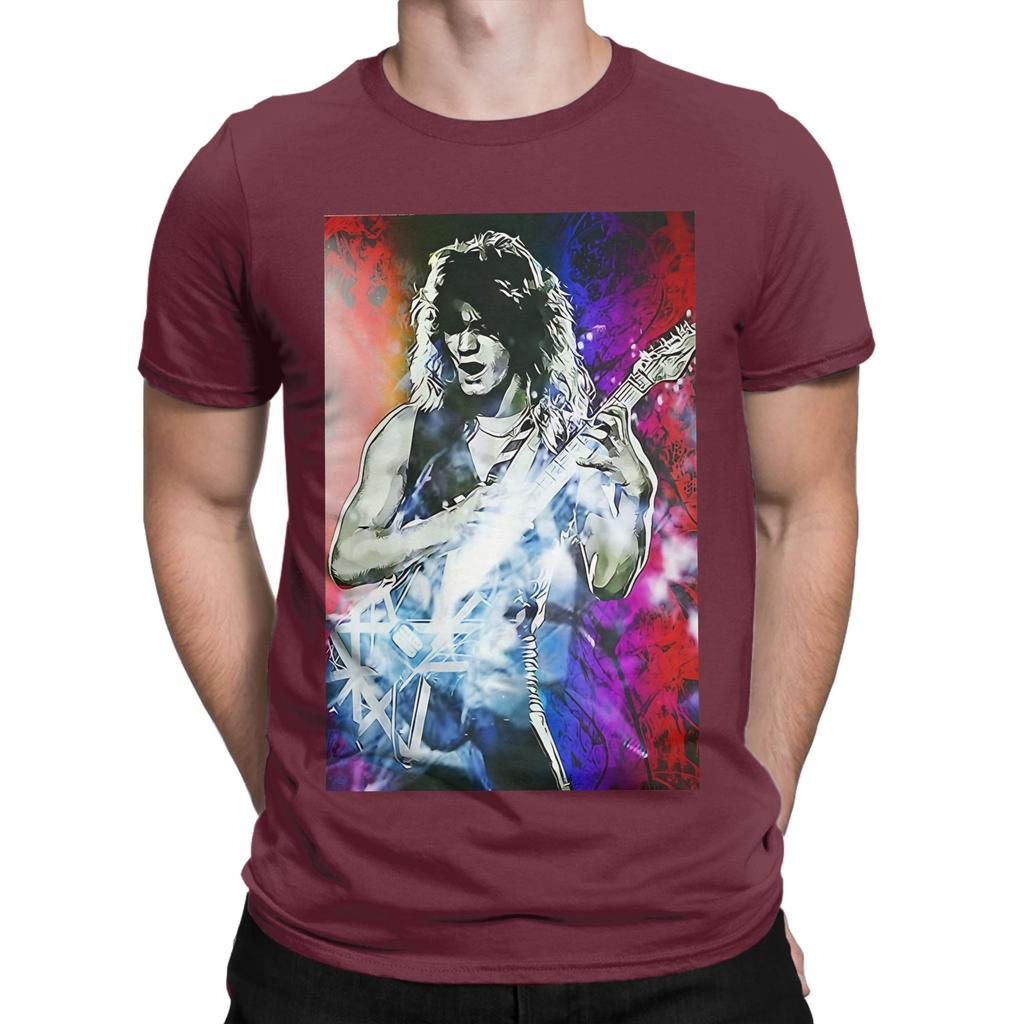 eddie van halen retro Funny 100 Cotton TShirt Van Halen Tops Tees For Unisex