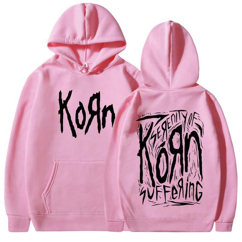 90s Korn Metal Rock Band Hoodies Men Vintage Gothic Oversized Hooded Sweatshirts Fashion Casual Long Sleeve Hoodie Streetwear