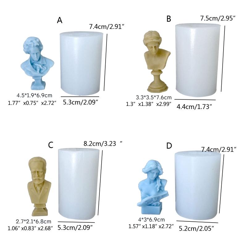 Силиконовая форма для скульптуры 3D форма для свечи для изготовления статуи из свечи скульптуры из гипса фигурки фото реквизит домашний декор